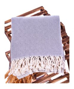 Budapest Turkish Towels – Peshtemal Beach Towels Dark Purple 2