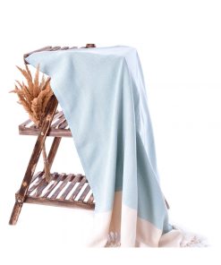 Montreal Turkish Towels – Peshtemal Beach Towel Cloud Blue 3