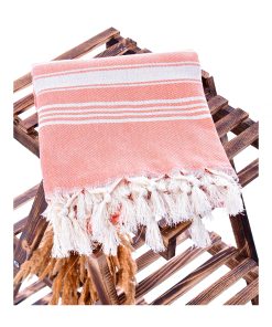 Paris Turkish Hand Towels – Peshtemal Beach Towels Orange 2 2