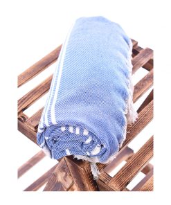 Paris Turkish Throws Towels – Peshtemal Beach Towels Blue 4