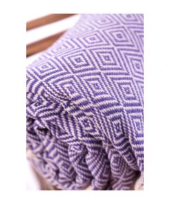 Santiago Diamond Turkish Hand Towels – Peshtemal Beach Towels Purple 3 4