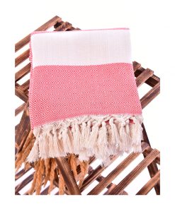 Santiago Diamond Turkish Throws Towels – Peshtemal Beach Towels Peach 2